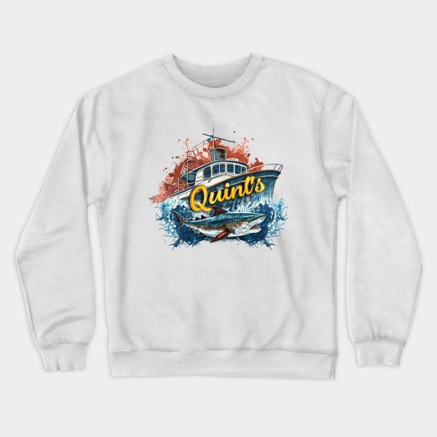 quints shark fishing Crewneck Sweatshirt by stuff101